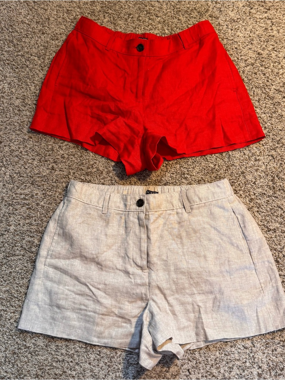 J. Crew 3" Harbor Short in Linen - Red/Khakhi Bundle- Size S